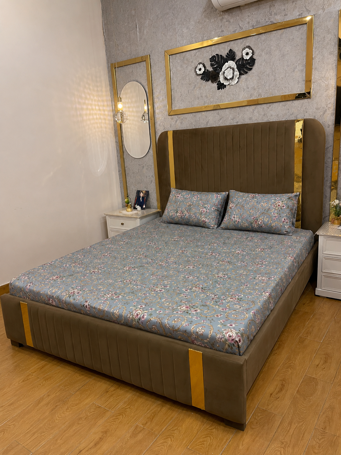 Vintage Floral 100% Cotton 3 Piece Bedsheet Set in Pakistan