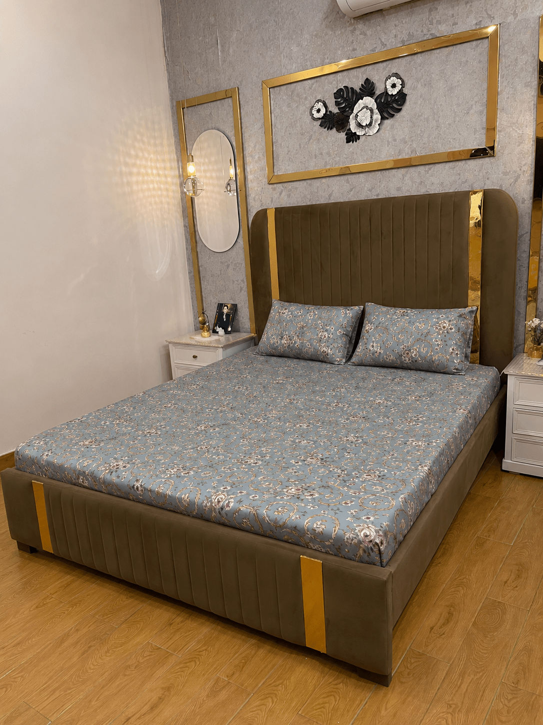 Vintage Floral 100% Cotton 3 Piece Bedsheet Set in Pakistan - alminaam