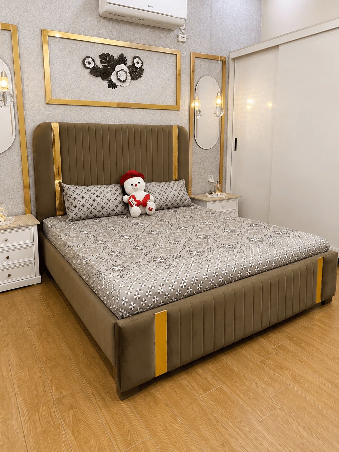 Stone Blossom 100% Cotton 3 Piece Bedsheet Set - alminaam