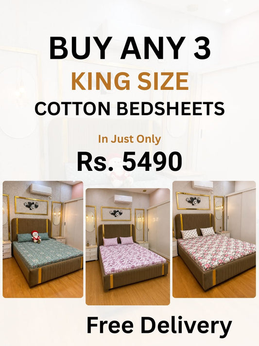 Buy Any 3 Cotton Bedsheets in Rs. 5490 only - alminaam
