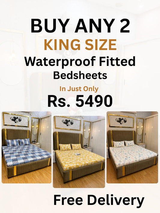 Buy Any 2 Waterproof Fitted Bedsheets in Rs. 5490 only - alminaam
