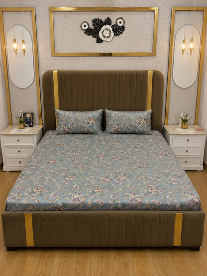 Vintage Floral 100% Cotton 3 Piece Bedsheet Set in Pakistan