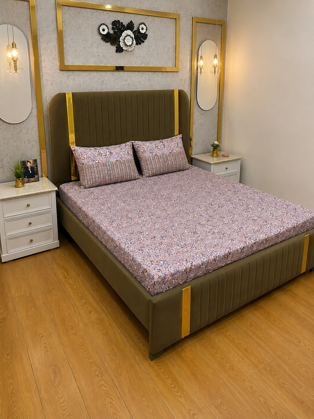 Lavender Blossom 100% Cotton 3 Piece Bedsheet Set in Pakistan