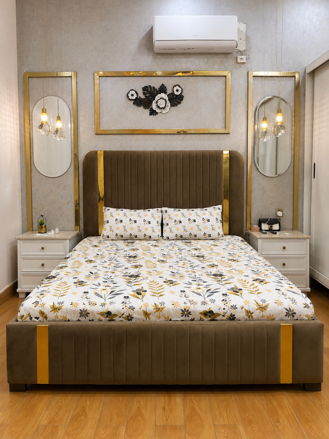 Golden Meadow 100% Cotton 3 Piece Bedsheet Set