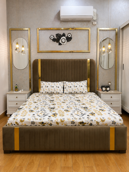 Golden Meadow 100% Cotton 3 Piece Bedsheet Set