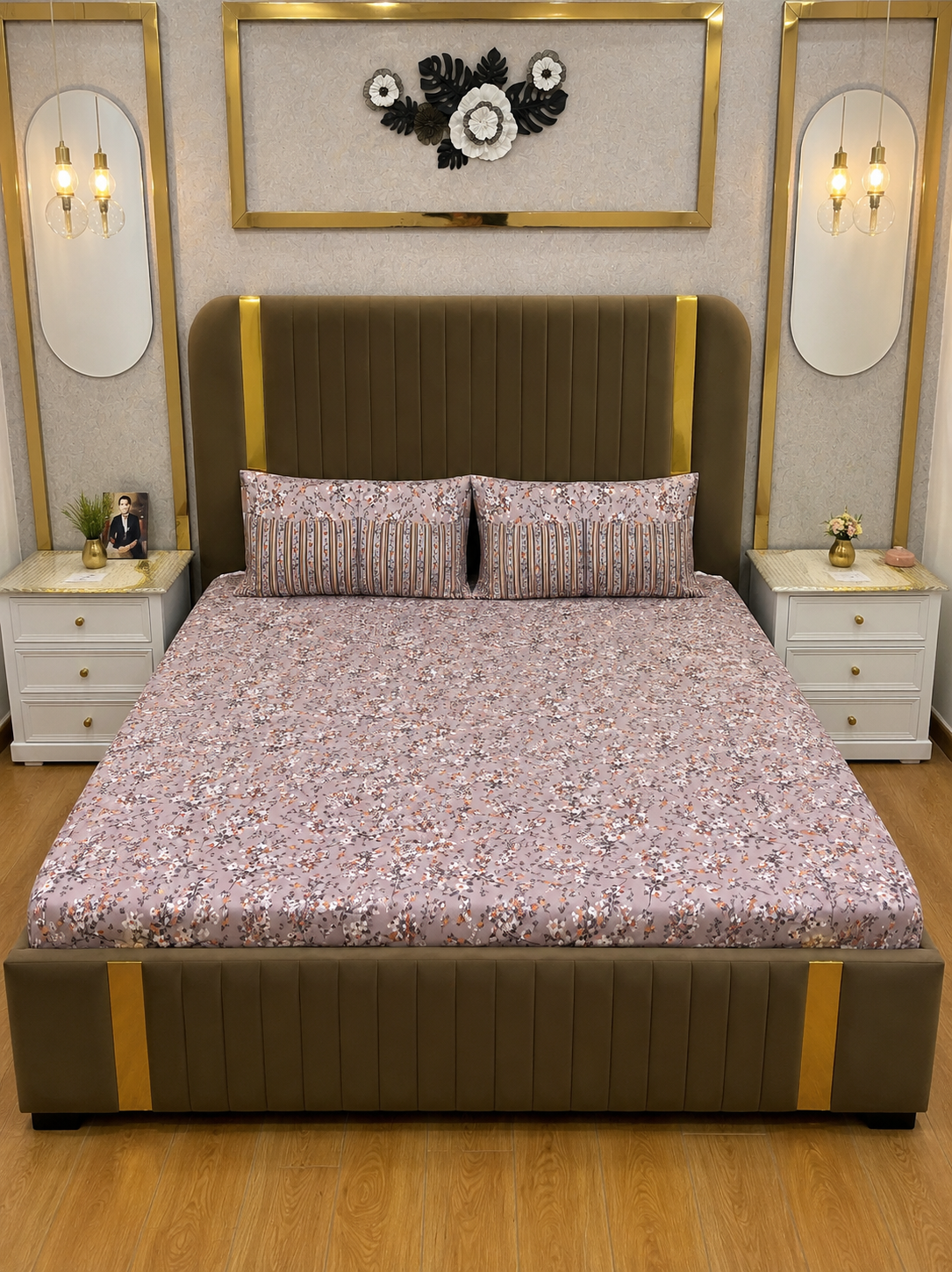 Lavender Blossom 100% Cotton 3 Piece Bedsheet Set in Pakistan