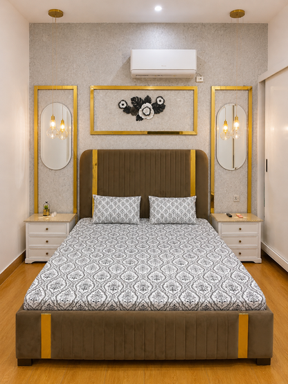 Leaf Elegance 100% Cotton 3 Piece Bedsheet Set