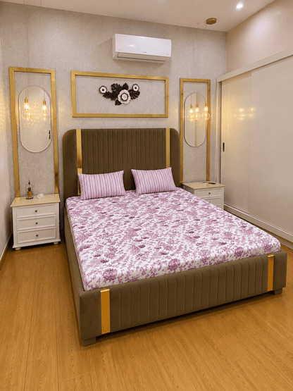 Pink Blossom 100% Cotton 3 Piece Bedsheet Set with matching pillow covers
