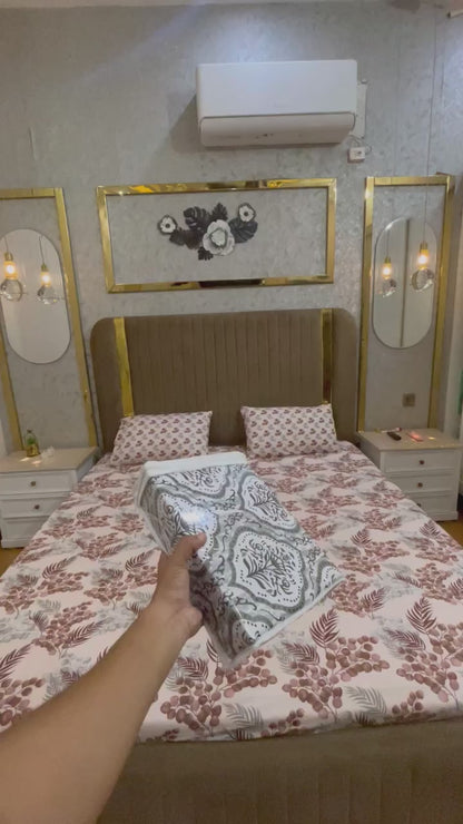 Leaf Elegance 100% Cotton 3 Piece Bedsheet Set